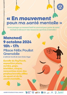 Affiche des SISM 2024 En mouvement pour ma santé mentale